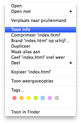 Mac context menu
